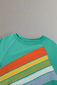 Rainbow Colorblock Sweatshirt - Mint Green