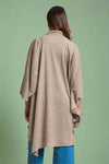 Flowy Draped Poncho - Latte