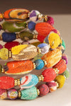 Handmade Fabric Beaded Coil Bracelet