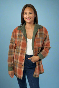 Reversible Flannel Corduroy Jacket - Green