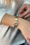 Cut Out Square Bangle Silver