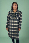 Black & Cream Plaid Long Flannel