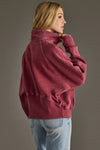 Quarter Zip Sweatshirt - Wine