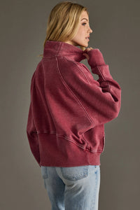 Quarter Zip Sweatshirt - Wine