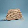 Anastasia Straw Clutch With Chain Strap - Natural