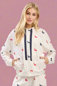 Dog Print Hoodie - Off-White