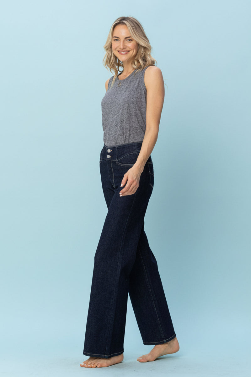 High Rise Pocket Embroidery Wide - JB151