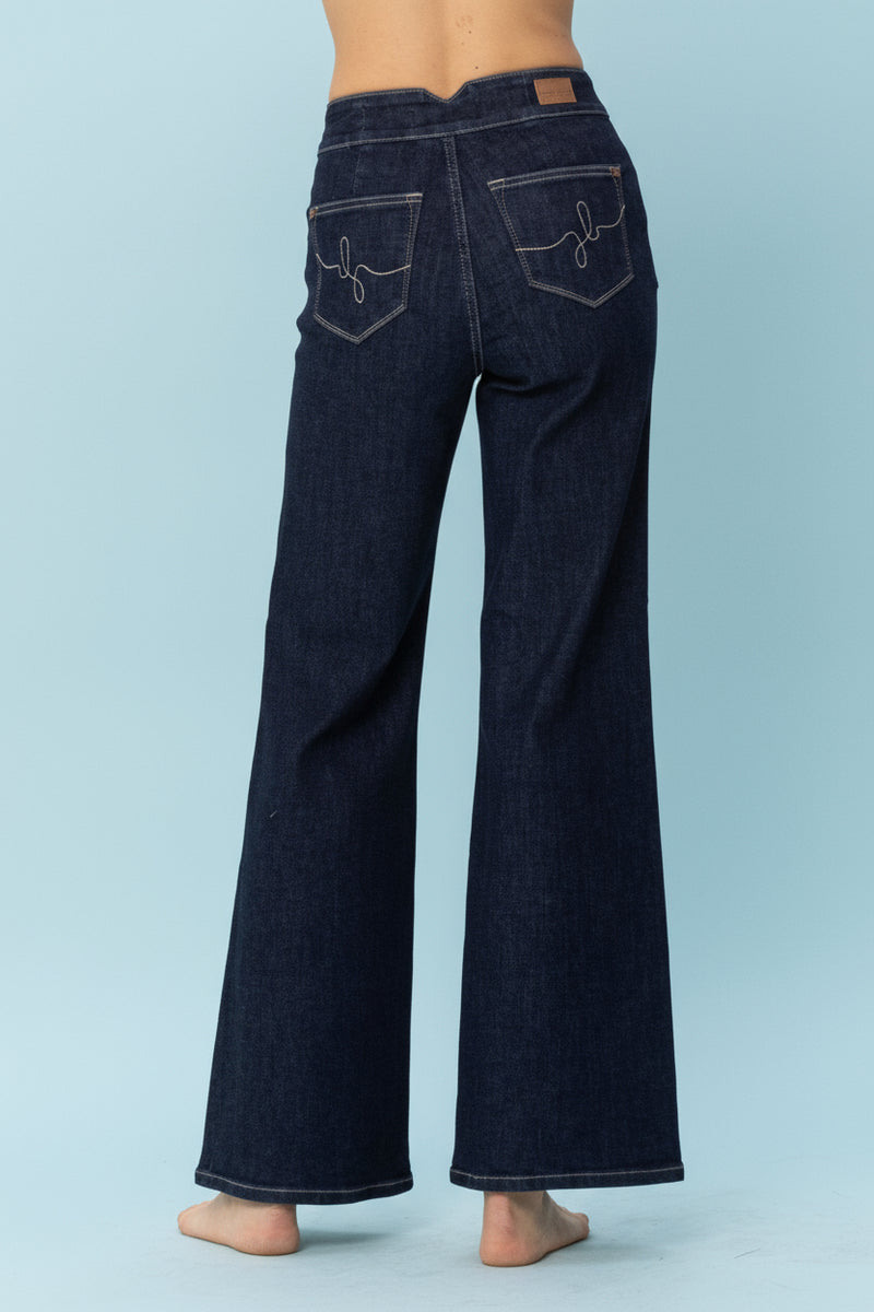 High Rise Pocket Embroidery Wide - JB151