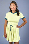 Motion Athleisure Pleated Skirt Dress - Lime