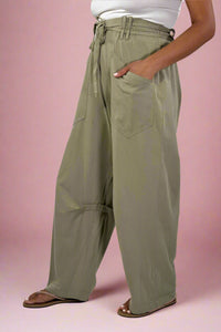 Mineral Washed Knit Pants - Faded Olive
