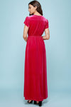 Velvet Maxi Dress - Fuchsia