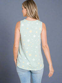 Star Print Tank - Mint