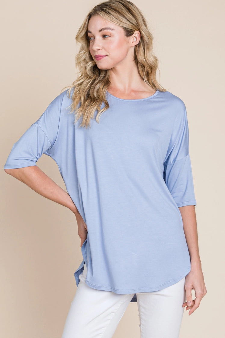 Basic Crew Neck T-Shirt - Denim