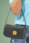 Shoulder Bag With Arch Buckle Black