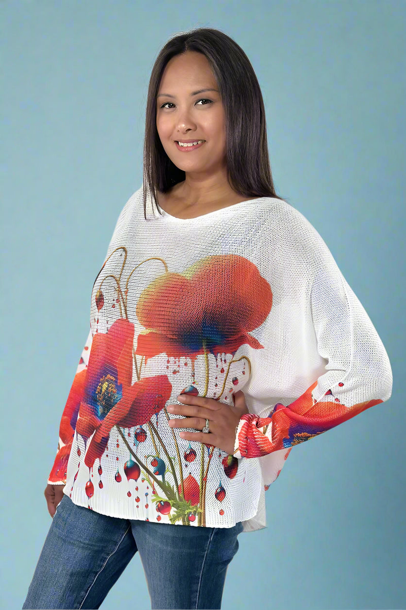 Round Knit Long Sleeve - Red Poppy