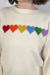 Rainbow Heart Shaped Patch Sweater