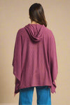 Ribbed Knit Poncho Top - Mulberry Rose
