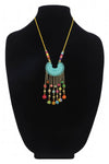 Abstract Beaded Pendant Necklace