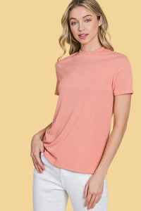 Solid Rib Knit Top - Coral