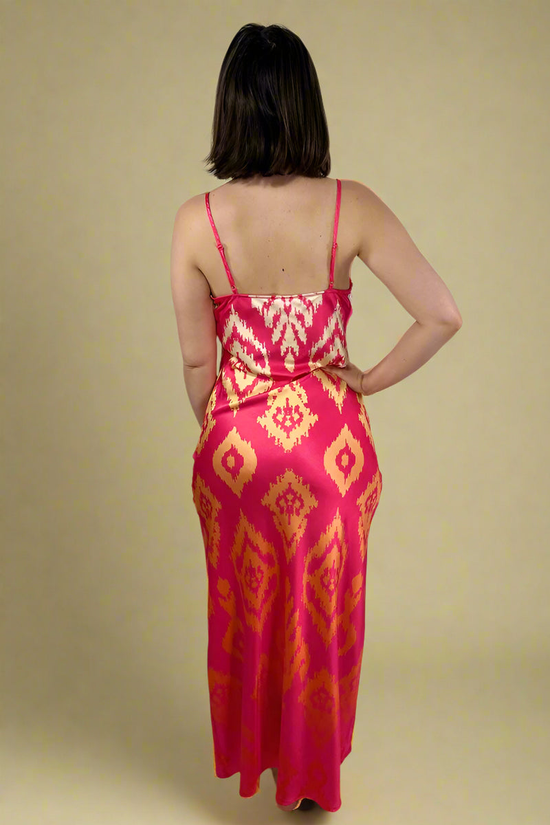 Printed Slip Dress - Pink