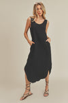Round Hem Daisy Dress - Black