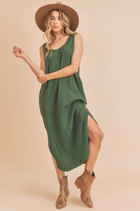 Round Hem Daisy Dress - Emerald