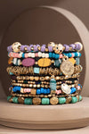 10 Layered Multi Beaded India Bracelet Teal