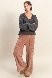 Mineral Washed Cargo Sweatpants - Chestnut