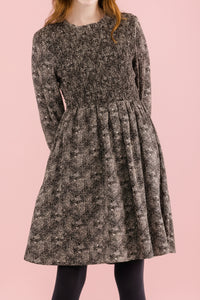 Smocked Vintage Inspired Dress - Black