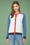 Color Block Button Cardigan - Cream