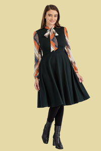 Chiffon Sleeve & Bow Dress