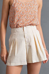 High Waisted Pleated Shorts - Ivory