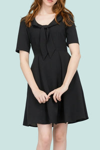 Peter Pan Collar Dress - Black