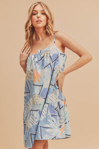 Floral Summer Dress - Blue