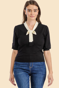 Vintage Two Tone Sweater - Black