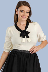 Vintage Two Tone Sweater - Cream