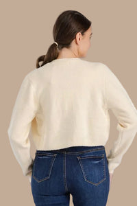 Bow Sweater Cardigan - Cream