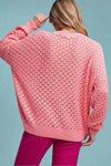 Light Weight Open Knit Sweater - Pink