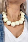 Chunky Bubble Chain Necklace - Cream