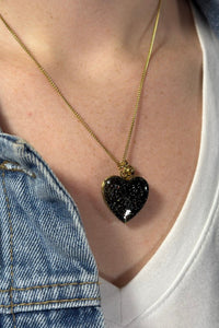 Heart Locket Photo Necklace - Galaxy