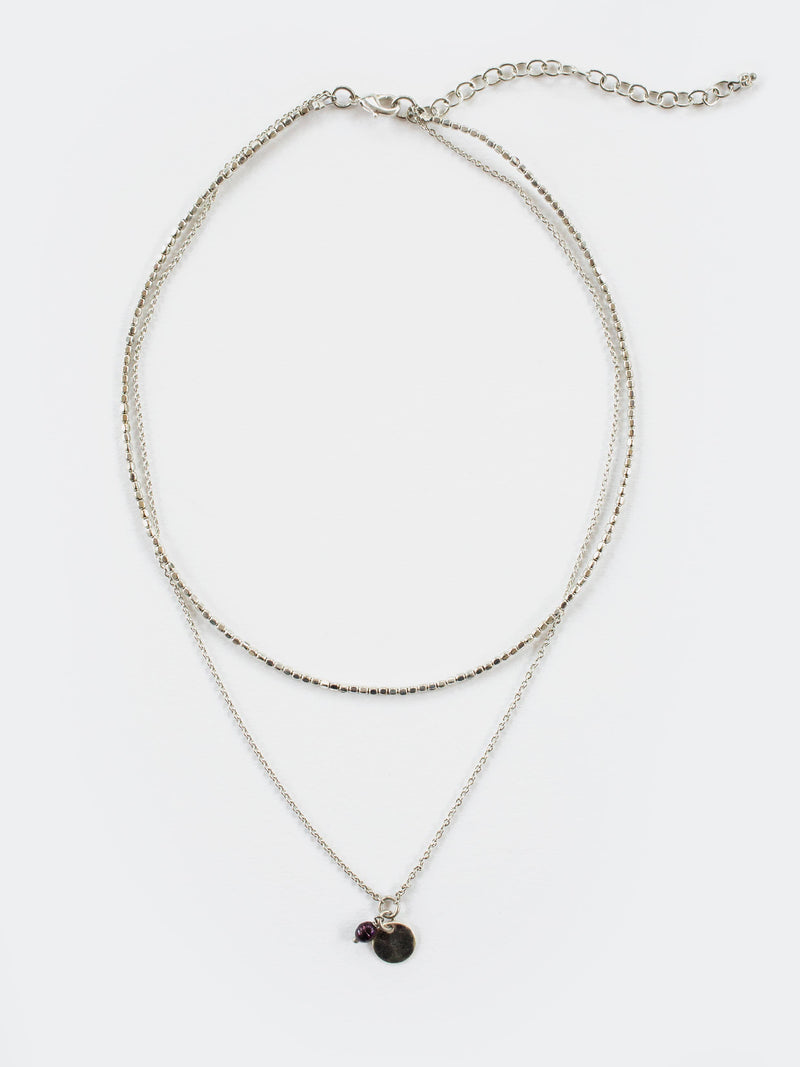Talisman Layered Necklace Silver