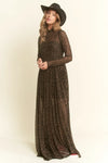 Animal Print Mesh Maxi - Black