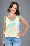 Tie Strap Paradise Sweater Tank - Blue