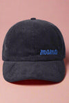 Mama Corduroy Baseball Cap - Navy