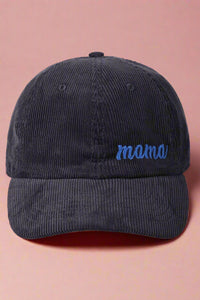 Mama Corduroy Baseball Cap - Navy