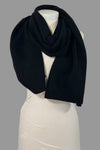 Soft Ribbed Oblong Scarf - Black