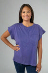 Pocket Boxy Washed Tee - Dusty Indigo