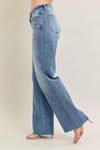 V-Front Raw Hem Baggy Jean - JB145