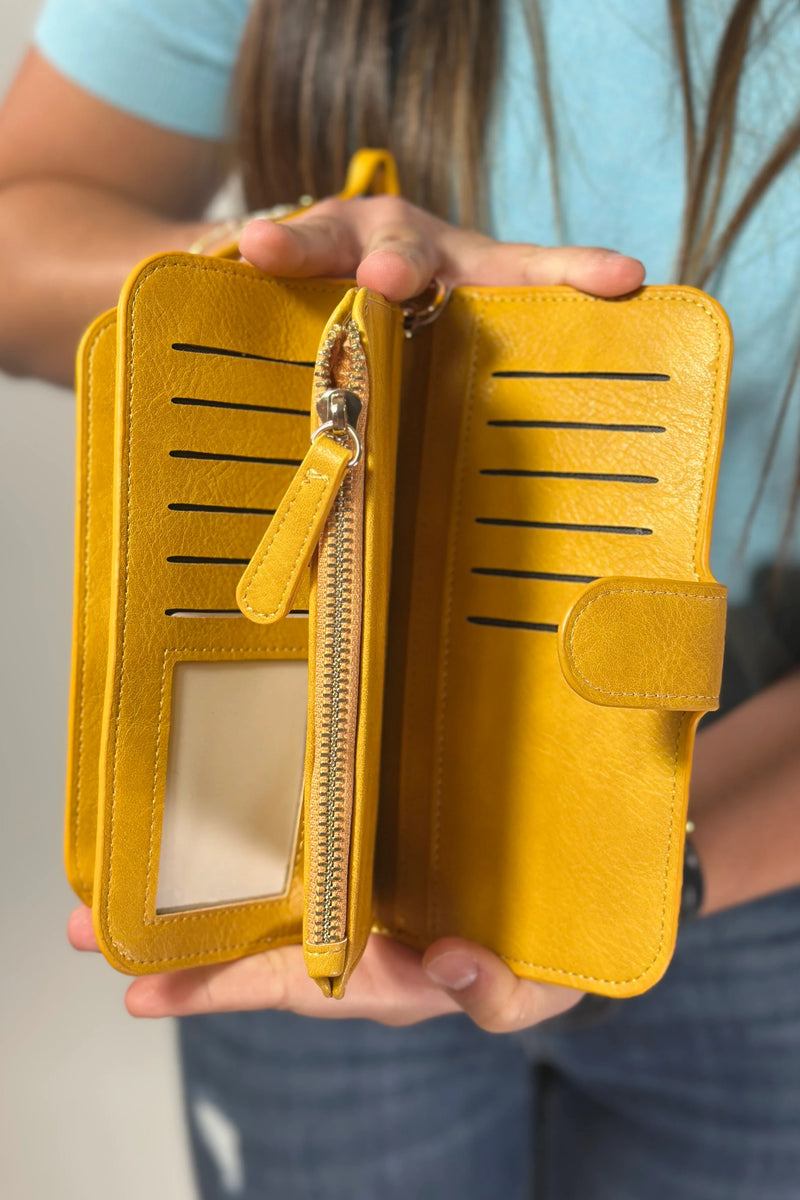 Annie Multi Section Wallet - Mustard