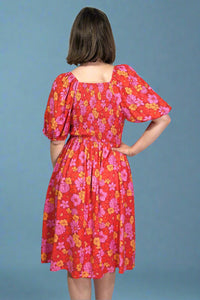 Floral Print Dress - Red